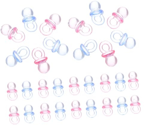 Milisten 200pcs Acrylic Pacifier Charms Craft Supplies for Jewelry Making Cute Pacifier Beads for Shower Gender Reveal Party Favors