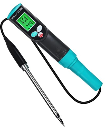 Medidor profesional de suelo para medir la conductividad y la temperatura, ABS que funciona con pilas, probador de suelo