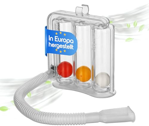Airtaste Allenatore respiratorio polmonare – Professionale Breathing Trainer per sport, canto e fitness – Compatto per routine respiratoria Made in EU – Robusto e portatile per casa e in viaggio