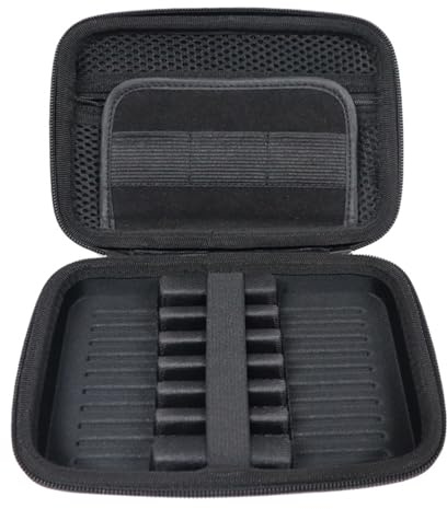 SynapSYA Bolsa para Dardos Estuche de Transporte for Dardos con Base Soporte Interior, 3/6 Celdas, Cierre Cremallera Suave, Doble protección, Organizador EVA Protector(6 Dart Case)