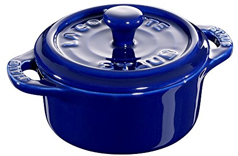 STAUB Ceramics Dutch Oven Mini-Kokotte, rund, 3-teilig, dunkelblau