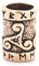 Battle-Merchant - Mittelalterliche Bartperle mit Runen und Triskele aus Bronze - Authentischer Wikinger Schmuck für Reenactment, LARP und Mittelalter Fans