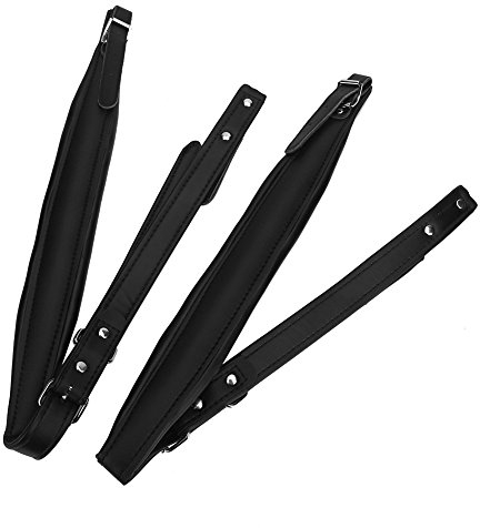 Verstellbare Akkordeon-Gurte - Gepolsterte PU-Bass Schultergurte für 16-120 Bass, Musikinstrument-Zubehör für Erwachsene (Schwarz)