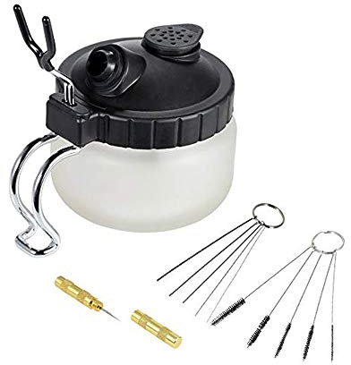 Ausuc aérographe Pistolet Lavage Nettoyage Outils 4 Set Kit de Nettoyage à l'aérographe,Pot de Nettoyage, brosses de Nettoyage, Nettoyage des Aiguilles,Aiguille Nettoyage