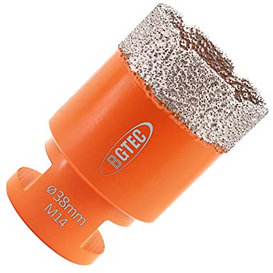 BGTEC Punte per trapano diamantate a secco da 38 mm con filettatura M14 per piastrelle in pietra di porcellana Mattone in marmo ceramico