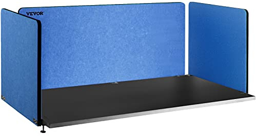 VEVOR Pannelli Fonoassorbenti, 60'' 3 Pannelli Isolamento Acustico, Pannello Divisorio da Scrivania in Fibra di Poliestere, Blu Navy, Divisorio Acustico da Scrivania, per Uffici, Sale Conferenze