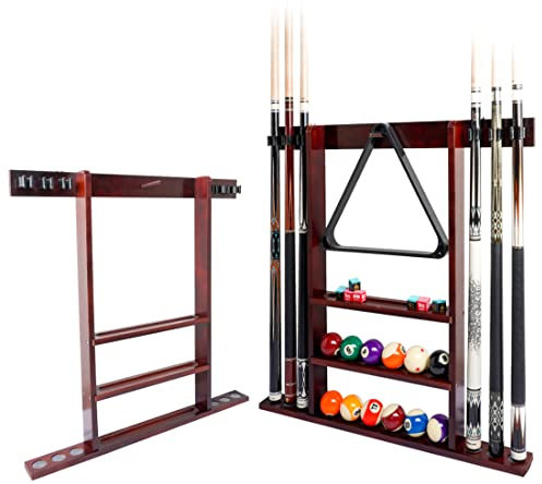 CRICAL Billardqueue-Rack – nur Billardstock-Halter – 100% Holz Wandhalterung für 6 Queues und ein komplettes Set von Bällen (Queues, Bälle und Ballständer nicht im Lieferumfang enthalten)
