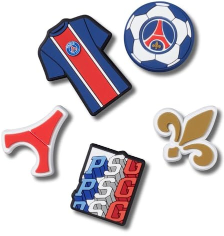 Crocs Paris St Germain 5 Pack, Breloques de chaussure Unisexe, Multicolor,