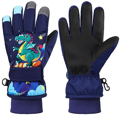 QKURT Niño Guantes de Esquí, Guantes de EsquíInvierno Manoplas para Clima frío para niñas y niños para niños de 2 a 30 años Trineo Snowboard Patinaje Ciclismo Correr y Actividades al Aire Libre