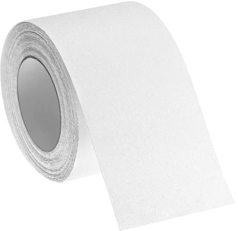 QWORK® Nastro Adesivo Antiscivolo Trasparente 10 cm x 10 m, Ideale per Superfici Interne ed Esterne, Impermeabile e Facile da Installare