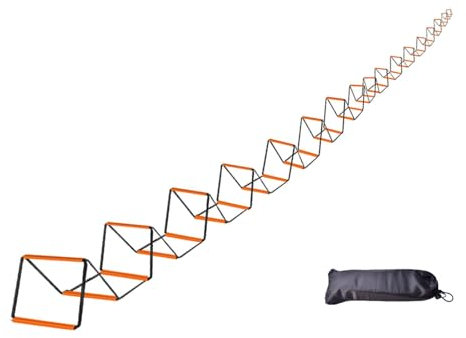 LeeQinersw Scala di Agilità Pieghevole per Sport all'Aria Aperta E Coordinazione, 32 Griglie