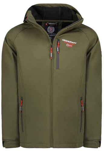 Geographical Norway Takitoama Men – Chaqueta Softshell con capucha para hombre impermeable – Abrigo exterior – Chaqueta táctica resistente – Randonnee Ski Otoño Invierno Primavera (Kaki M), caqui, M