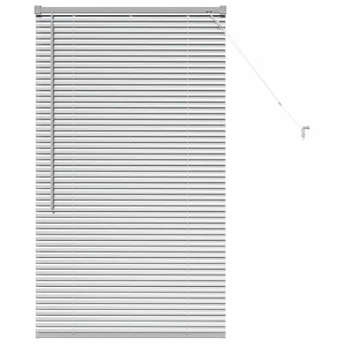 vidaXL Stores vénitiens Argenté 130 x 70 cm Aluminium, Stores en Aluminium rectangulaires Modernes, Ajustables, pour fenêtre, contrôle de la lumière et intimité à la Maison