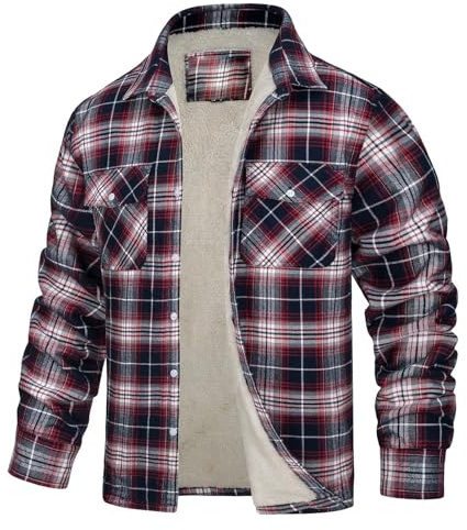 Zanisouta Chemise thermique en polaire chaude pour homme - Chemise d'hiver - Chemise de bûcheron - Veste doublée en polaire - Veste thermique à carreaux - Chemise de loisirs avec plusieurs poches