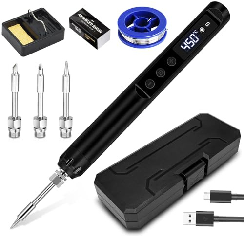 Trådlöst lödkolv, USB-lödkolv med LCD-skärm, trådlös lödpistol med justerbar temperatur, mini USB-lödkolv med 3 fel, professionell lödverktygssats.