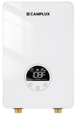 CAMPLUX Tankless Water Heater Electric 4.5kW 120V Undersink Instant Water Heater, Point-of-Use, Save Space for Sink Faucet, Wall Mounted LED Digital Display CSA Certified