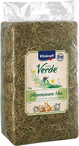 Vitakraft VitaVerde, Alpenwiesen-Heu, für Nager, verdauungsregulierend durch hohen Rohfasergehalt, ohne Zusatz von Zucker und Getreide (1x 5kg)