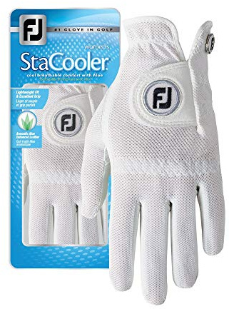 FootJoy StaCooler Gant de Golf pour Femme, Perle M/L, porté à la Main Droite