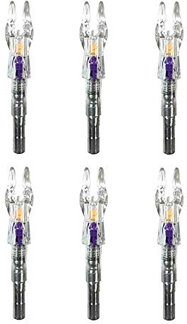 SHARROW 6/12pcs Tiro con L'Arco Cocche di Freccia Illuminate, Automatico LED Lighted Nocks Cocca da Freccia per ID 5.3mm Albero di Freccia di Carbonio (Viola, 6 Pezzi)