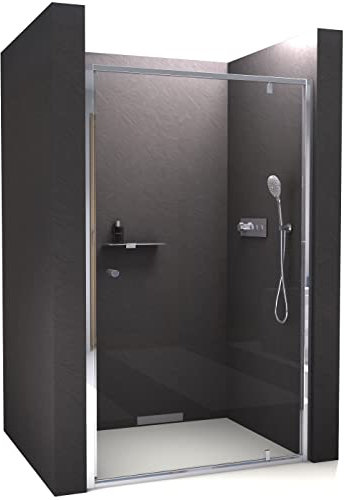 BERNSTEIN nicho de ducha con puerta giratoria NT604 Flex nicho de ducha puerta giratoria 80x195cm con perfiles cromados ducha fabricada en cristal de seguridad templado de 6 mm con revestimiento NANO