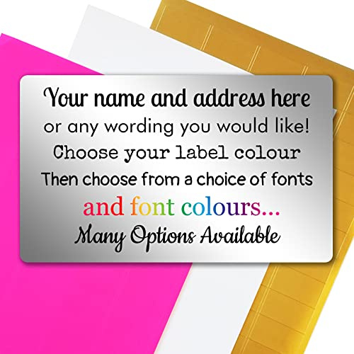 96 Silver Personalised Address Labels Stickers, 24 Labels Per A4 Sheet x 4 Sheets, 63.5mm x 33.9mm Medium Printed Sticky Address Labels for Envelopes, Return Address, Parcels, Greetings Cards Gifts.