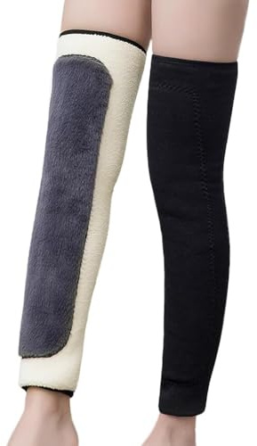 ITODA Cashmere Leg Warmers Winter Thermal Knee Brace Antiskid Elastic Warm Knee Pads Thicken Leg Sleeves Support Protector for Women Men Ski Cycling Running Yoga Arthritis