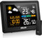 Skeufy Wetterstation Funk mit Außensensor, Innen und Außen Temperatur, Luftfeuchte, Funkwetterstation mit Wettervorhersage, Barometer, Digital Farbdisplay DCF Funkuhr zum Stellen,Hängen,Schwarz