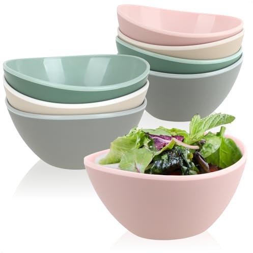 com-four® 8x Schale aus Kunststoff 330 ml - Mehrweg Behälter - Snackschalen aus Kunststoff - bruchfeste Eis-Schälchen - Campinggeschirr für Picknick, Buffet, Garten, Kinderparty [Auswahl variiert]