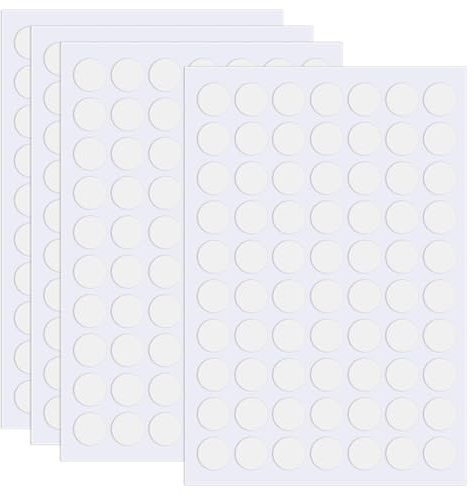 Qehyuelefu 280 Pcs Clear & White Acrylic Sticker, Double Sided Adhesive Tape, Repositionable, Waterproof, No Trace, Large Quantity, Dot, Sheet, Low Viscosity, For Craft & Festival Decoration