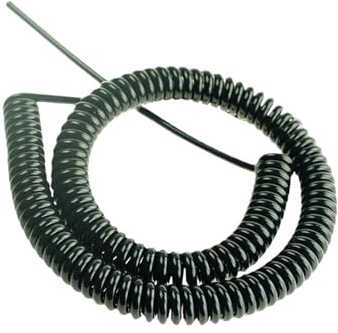 0,2 mm2 svart trådfjäderspiralkabel med flera 2/3/4/5/6/7/9 kärnstift nätsladd kan förlänga draghållfastheten(6 Core,Stretch 3.7 Meter)