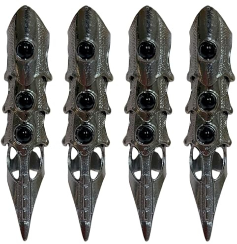 Vistnale Hela fingerringar 4 st gotisk punk knogring gemensamma ring pläterad legering klo ringar med rörlig gemensam cool för halloween rock cosplay kostym |