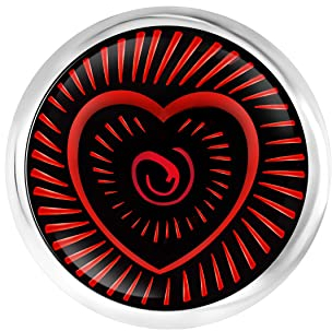 ANDANTE Chunk Click-Button Druckknopf (Herz) für Chunk-Armbänder, Chunk-Ringe und andere Chunk-Accessoires