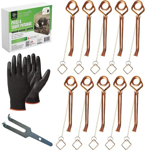 Trappole Per Talpe Putange per Arvicole o Topi Talpa (Set da 10). Accessori Anti Talpe Contro i Roditori. Non c'è Bisogno Di Petardi O Repellenti Ad Ultrasuoni Per Eliminare I Parassiti Dal Tuo Prato.