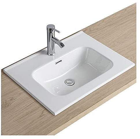 MOB-IN Plan Vasque Blanc Céramique à encastrer 60 cm ILA