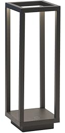 Zafferano, Lampada Home Pro, Lampada da Tavolo Ricaricabile e Senza Fili con Controllo Touch, Adatta per Salotto ed Esterni, Dimmer, 3000 K, Altezza 29,4 cm, Colore Grigio Scuro