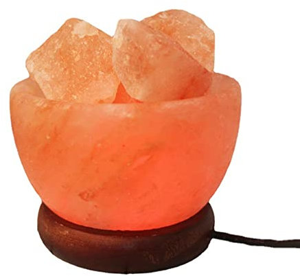 Fantasee Lampada di sale dell'Himalaya, cristallo di sale naturale intagliato a mano, rilascio della luce, ioni negativi, perfetta per casa, camera da letto, soggiorno, ufficio, yoga, luce notturna