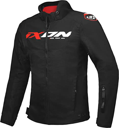 Ixon Fierce Chaqueta textil deportiva para motocicleta, color negro, blanco y rojo, talla M, negro/blanco/rojo, M