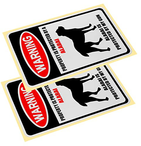 Kisangel 2piezas Pegatina De Aviso De Protección Propiedad Señales Divertidas De Prohibido El Paso Señal De Protección De Propiedad Hogar