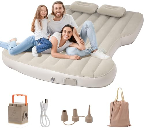 Focmot for Tesla Model Y Air Mattress, Self Inflating Car Camping Mattress with Wireless Charging Air Pump, 2 Pillows, Storage Bag, Sleeping Mat for Tesla Model Y Accessories 2020-2024 2025
