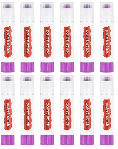 PATIKIL Tempera Paint Sticks, 12 Pcs Solid Tempera Paints Sticks Washable Bulk Markers Pen Quick Drying for Artists Beginners Art Supplies, Pink