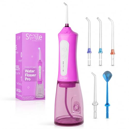Smile Therapy Water flosser for Teeth, Removes Plaque & Debris, 5 Modes | 300ml Water Tank , Electric Flosser , 360° Nozzle , Electric Plaque Remover for Teeth , Oral Irrigator , Travel Case Included