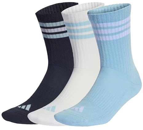 adidas Mixte 3STRIPES CUSHIONED SPORTSWEAR CREW SOCKS 3 PAIR PACK, night navy/icey blue/white, 34-36