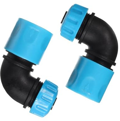 Taicols Lot de 2 adaptateurs coudés rapides pour tuyau d'arrosage, raccord coudé 1/2, raccord rapide à 90 °, adaptateur pour arrosage, lavage de voiture, irrigation