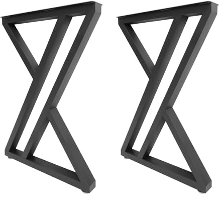 Eieblek Patas de mesa de metal negro, 2 patas de mesa, estructura de metal, capacidad de carga total 300 kg, para mesa de centro, mesa de comedor, escritorio, 70 x 50 x 5 cm