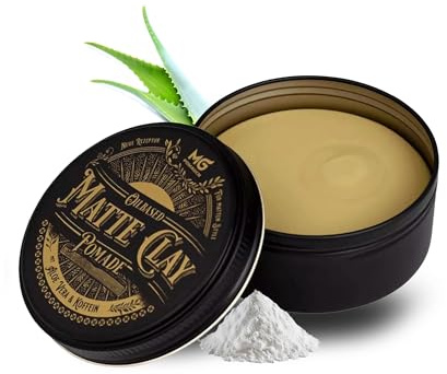 MG Oilbased Matte Clay Pomade, ölbasierte Haarpomade mit Koffein und Aloe-Vera, Herren, matter Look, mattlook, kein Glanz, pflegend, natürliche Wachs-Formulierung, Wax, Männer, Haar- Bart Styling