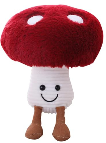 Peluche champignon – d’oreiller rouge douce, adorable coussin en peluche, accessoire de chambre | Peluche confortable pour canapé, lit, crèche, chambre de bébé, aire de jeux, décoration de la m