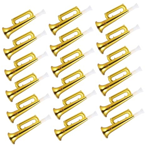 Uonlytech 18 pollici Trombe Festa Dorate Soffiatori Rumorosi Compatti per Eventi Sportivi Concerti e Feste con Impugnatura Ergonomica Resistente e Facile da Usare
