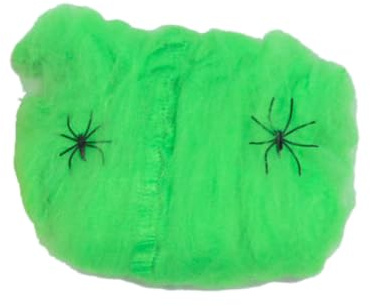 Outanaya Telaraña y Decorativa Verde Elástica de Algodón para Decoración de Halloween para Fiesta de Disfraces y Ambiente Terrorífico