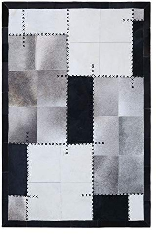 QHF Alfombra de Cuero Real para Sala de Estar, Tacto Suave y cómodo, Dormitorio Hecho a Mano, decoración del hogar, fácil Cuidado, alfombras de Piel de Vaca Natural