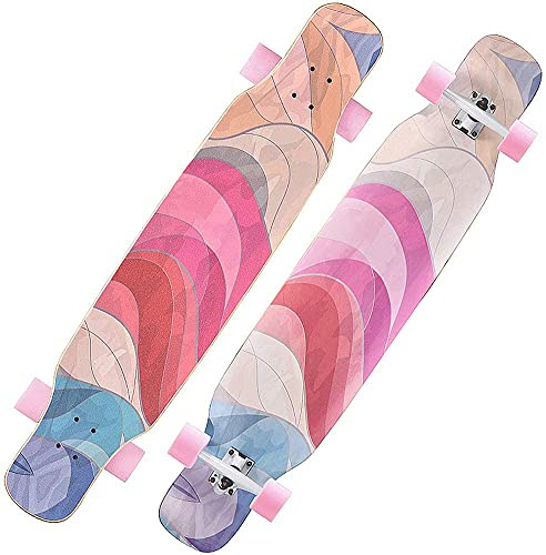 Longboard Skateboards, Anfänger Erwachsene Jungen Mädchen Tanz Skateboard Complete Cruiser, 42,5 * 9,3 Zoll, Tanzen Longboard Ahornholz Im Freien Freeride Für Jugendliche Erwachsene Kinder